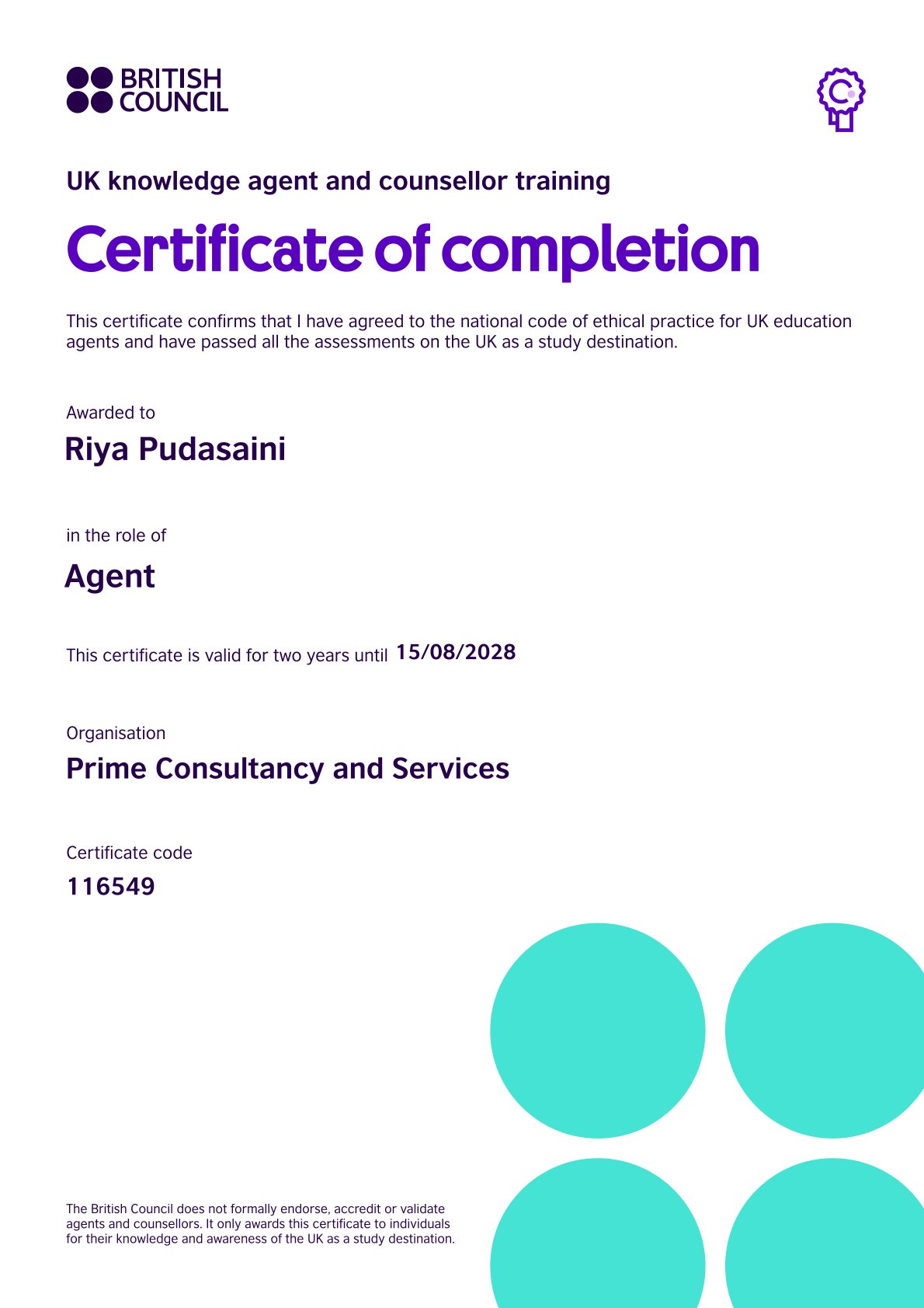 Riya Pudasaini - Riya Pudasaini British Counseling Certificate