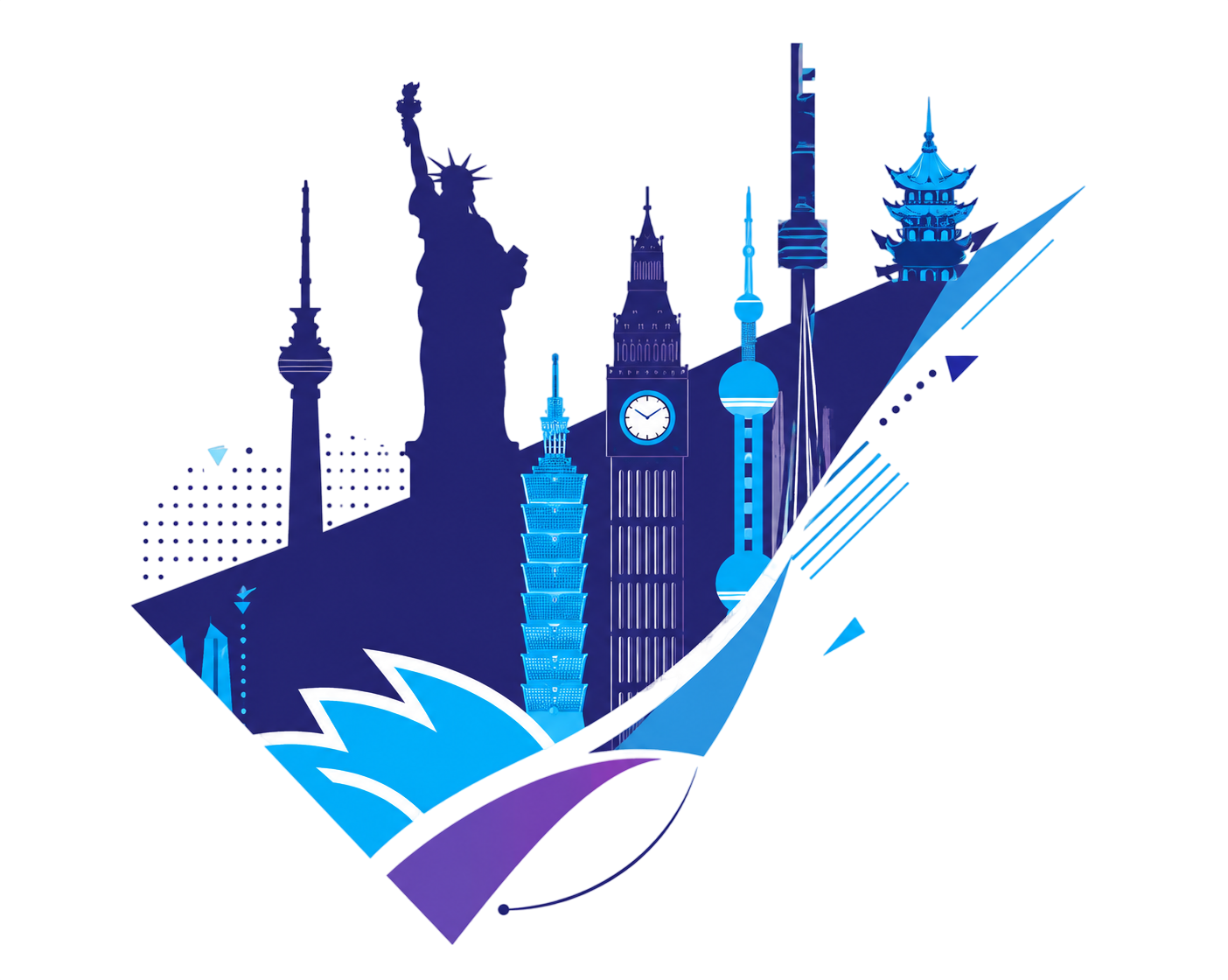 Trusted Study Abroad Landmarks Graphic